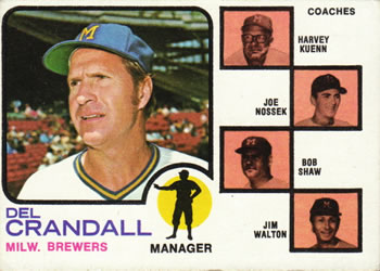 Topps 646 Brewers Field Leaders (Del Crandall / Harvey Kuenn / Joe Nossek / Bob Shaw / Jim Walton) #1973