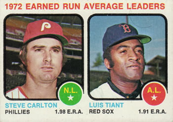 Topps 65 1972 Earned Run Average Leaders (Steve Carlton / Luis Tiant) #1973