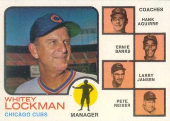 Topps 81 Cubs Field Leaders (Whitey Lockman / Hank Aguirre / Ernie Banks / Larry Jansen / Pete Reiser) #1973