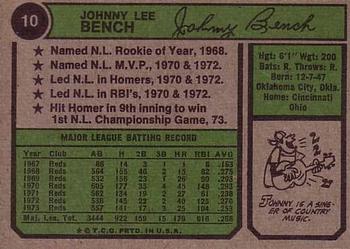 Johnny Bench back
