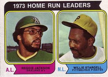 Topps 202 1973 Home Run Leaders (Reggie Jackson / Willie Stargell) #1974