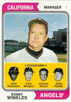 Topps 276 Angels Field Leaders (Bobby Winkles / John Roseboro / Salty Parker / Tom Morgan / Jimmie Reese) #1974