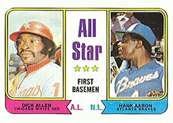 Topps 332 All Star First Basemen (Dick Allen / Hank Aaron) #1974