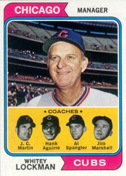 Topps 354 Cubs Field Leaders (Whitey Lockman / J.C. Martin / Hank Aguirre / Al Spangler / Jim Marshall) #1974