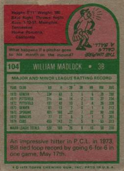 Bill Madlock back
