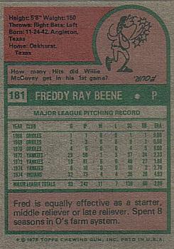 Fred Beene back