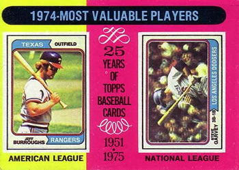 Topps 212 1974 MVPs (Jeff Burroughs / Steve Garvey) #1975
