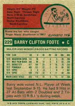 Barry Foote back
