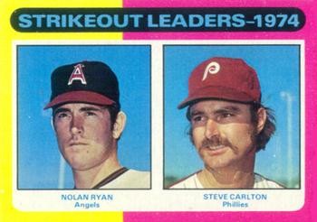 Topps 312 1974 Strikeout Leaders (Nolan Ryan / Steve Carlton) #1975