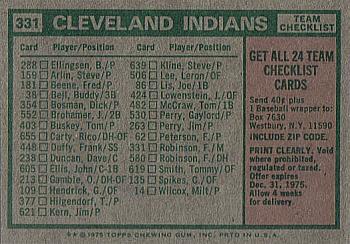Topps 331 Cleveland Indians / Frank Robinson back