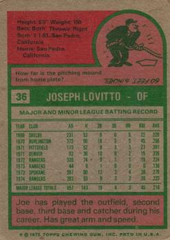 Joe Lovitto back