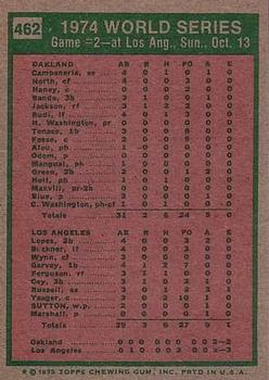 Topps 462 1974 World Series Game 2 back