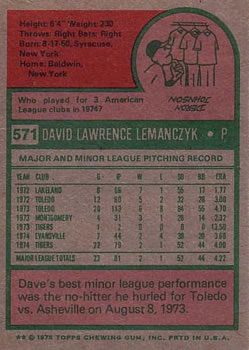 Dave Lemanczyk back