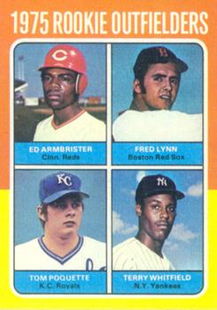 Topps 622 1975 Rookie Outfielders (Ed Armbrister / Fred Lynn / Tom Poquette / Terry Whitfield) #1975