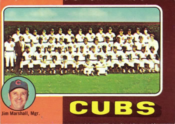 Topps 638 Chicago Cubs / Jim Marshall #1975