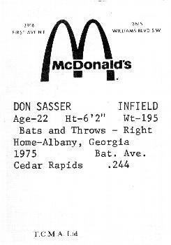 Don Sasser back