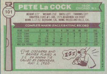 Pete LaCock back
