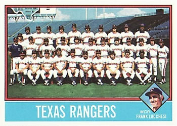 Topps 172 Texas Rangers / Frank Lucchesi #1976