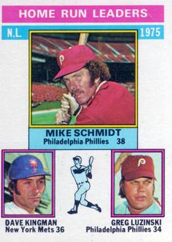 Topps 193 1975 NL Home Run Leaders (Mike Schmidt / Dave Kingman / Greg Luzinski) #1976