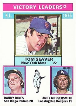 Topps 199 1975 NL Victory Leaders (Tom Seaver / Randy Jones / Andy Messersmith) #1976