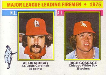 Topps 205 1975 Major League Leading Fireman (Al Hrabosky / Rich Gossage) #1976