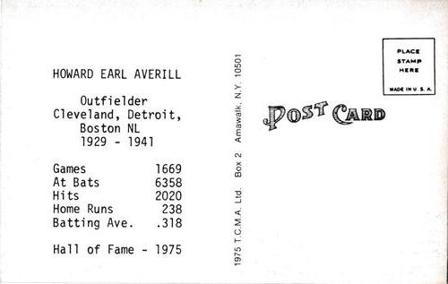Earl Averill back