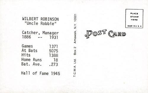 Wilbert Robinson back