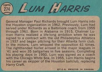 Lum Harris back