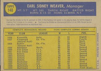 Earl Weaver back