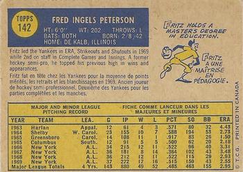 Fritz Peterson back