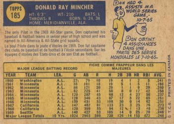 Don Mincher back
