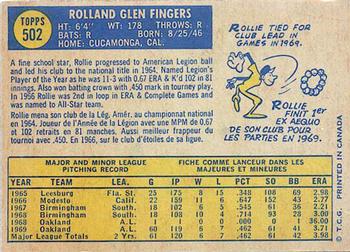 Rollie Fingers back