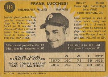 Frank Lucchesi back