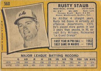 Rusty Staub back