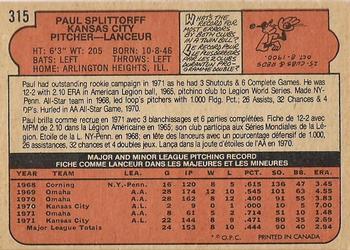 Paul Splittorff back