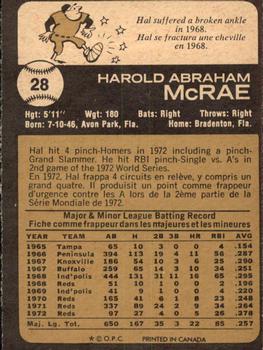 Hal McRae back