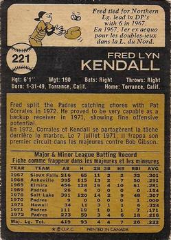 Fred Kendall back