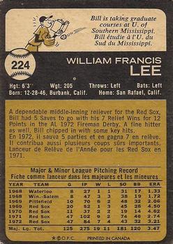 Bill Lee back