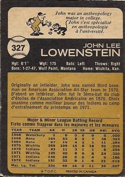John Lowenstein back