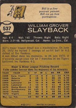 Bill Slayback back