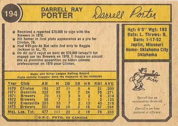 Darrell Porter back