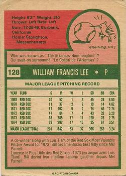 Bill Lee back