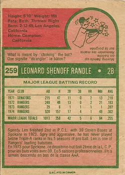 Len Randle back