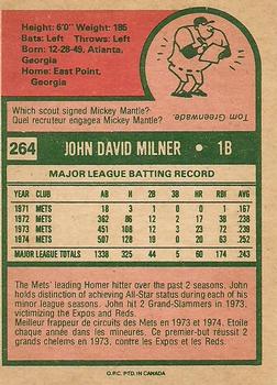 John Milner back