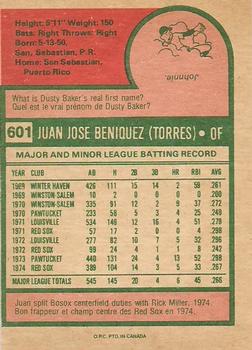 Juan Beniquez back