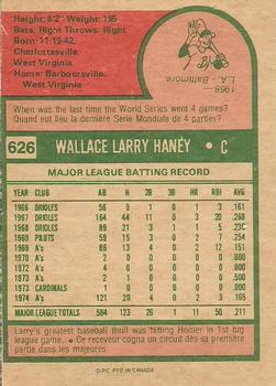 Larry Haney back