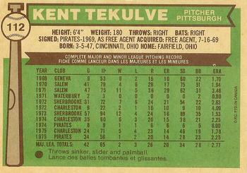 Kent Tekulve back