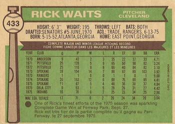 Rick Waits back