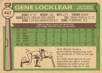 Gene Locklear back