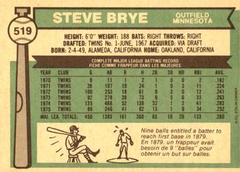Steve Brye back